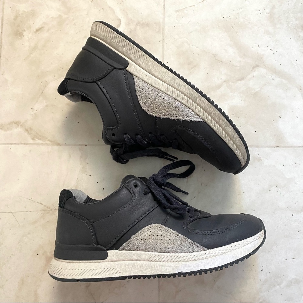 Everlane The Trainer Dark Grey Leather Suede Lace Up Low Top Sneakers Size 6 - Picture 1 of 10